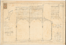 478-2 Detailtekening van de ijzeren overkapping voor het binnenplein Beursgebouw aan het Beursplein.