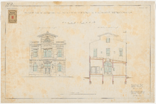 584-2 10 calques op linnen der tekeningen van het gebouw der academie van beeldende kunsten en technische ...