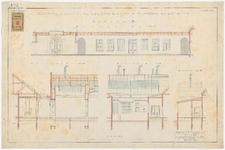 584-5 10 calques op linnen der tekeningen van het gebouw der academie van beeldende kunsten en technische ...