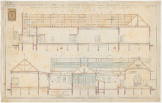584-6 10 calques op linnen der tekeningen van het gebouw der academie van beeldende kunsten en technische ...