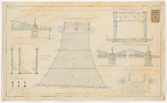 594b-3 Drie calques op linnen der tekeningen van de details voor de bovenbouw der brug over de Maas. Gemerkt A - C. [Blad C]