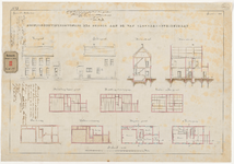 687-3 Tekeningen van de te bouwen woning van de hoofdonderwijzer, als onderdeel van te bouwen school aan de Van ...
