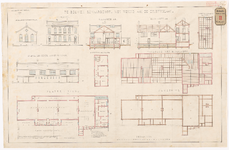 736a-2 Twee calques op linnen van de tekeningen van de plattegronden en gevelaanzichten voor een te bouwen bewaarschool ...