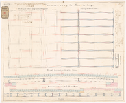 739-3 Calques op linnen van de technische tekening voor de vernieuwing van de Hoenderbrug, met aanduiding de lengte- en ...