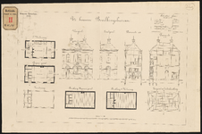 749 Gesteendrukte tekening en situatieplan van het te bouwen Bevolkingsbureau nabij de Brug over de Schiedamsche Vest, ...
