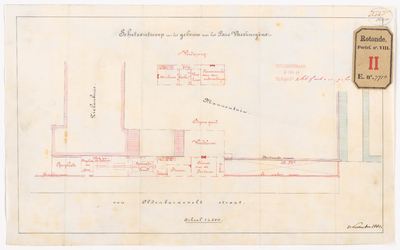 771a Calque op linnen van het schetsontwerp van het gebouw voor het Parc Vaccinogène 20 November 1880.