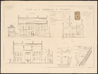 818-3 Drie gesteendrukte tekeningen van de scholen aan de Erasmusstraat en de Boezemsingel. Gemerkt 1e - 3e blad.[Blad ...