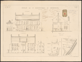818-3 Drie gesteendrukte tekeningen van de scholen aan de Erasmusstraat en de Boezemsingel. Gemerkt 1e - 3e blad.[Blad ...