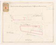 838a Situatieschets van het gebied tussen de Goudseweg en de Meermanstraat in verband met de verkoop van grond. Calque ...