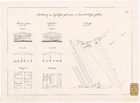 893d-2 Calques op linnen met een ontwerp en plattegrond voor de plaatsing van tijdelijke gebouwen voor de huisvesting ...
