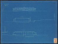 937-3 Ontwerptekening (blauwdruk) van een Volkszweminrichting aan de Linker Maasoever, aan de Maaskade, tussen de ...