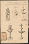 951c_2_1 Gesteendrukte tekening van 5 verschillende modellen van Macfarlanes drinking fountains. Calque op linnen.