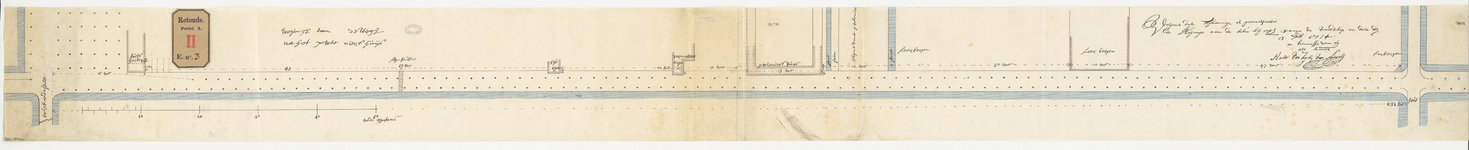 A-3 Rooiingskaart van de erven aan de westzijde van de Schieweg. Volgens deze tekening is de rooiing aan de Schie ...