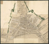 D-2-18 Uitvoerige gegraveerde kaart van Rotterdam op basis van de plattegrond van L.F. Temmink, waarop de nieuw ...