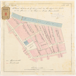 D-39 Calque op linnen der kaart behorende bij het voorstel tot het leggen van riolen in de Prinsenstraat, de ...