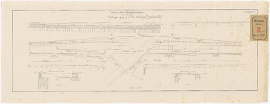 F-222 Zes gesteendrukte tekeningen van de situatieplan, viaducten, pijlers enz. tussen de Schie en het eind van het ...
