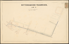 F-309 Twee bladen met een plattegrond van de aan te leggen tramlijn B van het Beursplein naar het Park in opdracht van ...