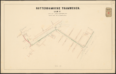 F-310 Twee bladen met een plattegrond van de aan te leggen tramlijn C van het Hoogendorpsplein naar het Willemsplein in ...