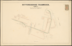 F-311 Twee bladen met een plattegrond van de aan te leggen tramlijn C van het Hoogendorpsplein naar het Willemsplein in ...