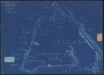 F-461 Tekeningen op blauw papier van de situatie van de nieuwe lijn Boompjes, Eendrachtsweg, Mauritsweg, Kruiskade, met ...