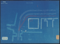 F-463 Tekeningen op blauw papier van de situatie van de nieuwe lijn Boompjes, Eendrachtsweg, Mauritsweg, Kruiskade, met ...