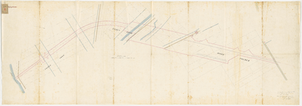 F-99 Calque op linnen van de kadastrale kaart met het ontwerp van de Staatsspoorweg, het gedeelte tussen Rotterdam en ...
