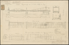 G-125-1 Gesteendrukte tekening van het Zijaanzicht van de brug over de Spoorweghaven, de Spoorweghavenbrug.