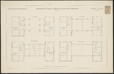 G-138-1 Plattegronden van begane grond, eerste, tweede en derde verdieping van het Poortgebouw op het zuidelijk ...