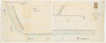 G-140b-2 Calque op linnen der kaart van het terrein aan de Noordoostmond van de Koningshaven op Feijenoord, met daarop ...