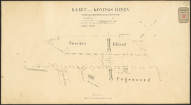 G-182b Calque op linnen van de kaart van de Koningshaven, met aanduiding van de reeds goedgekeurde duc d' alven in de ...