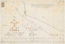 G-184a-6 Calque op linnen van een tekening van de details van de zinker door de Koningshaven met gebruik van geklonken ...