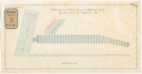 G- 190 Calque op linnen der tekening van de Binnenhaven met de gepeilde diepten van 1 september 1879.