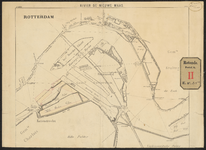 G-215a Gesteendrukte tekening van de rivier de Nieuwe Maas waarop de plaats van het te bouwen natdok in Katendrecht is ...