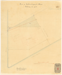 G-234 Calque op papier van de tekening van de grond bij de linker Veerhaven die de Roei- en Zeilvereniging De Maas wil ...