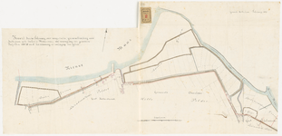 G-48 Kaart van de voorgestelde grensuitbreiding (in februari 1866) van Rotterdam op de Linker Maasoever met aanwijzing ...