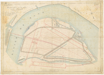 G-55b Kaart van een het eiland Feijenoord en een gedeelte van de Stadsdriehoek met een situatieplan van de te maken ...