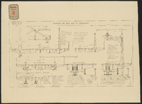 G-77b-2 Gesteendrukte tekening van de doorsneden van gedeelten van de bovenbouw van de brug over de Koningshaven, de ...