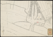 H-52 Gesteendrukte plattegrond van een gedeelte van Delfshaven, waarop aangegeven is het gedeelte van de uit te ...
