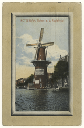 PBK-1417 Gezicht op de Coolsingel met korenmolen De Hoop, tot het jaar 1911 was de naam De Roomolen en in 1920 werd de ...