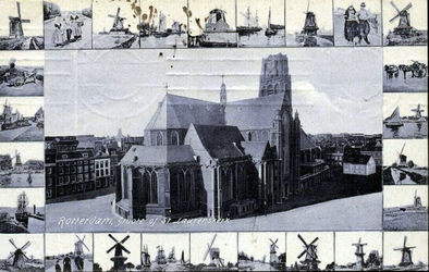 PBK-1985-194 De Grote of Sint-Laurenskerk aan het Grotekerkplein.