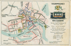 PBK-1985-23 Kaart met het tramwegnet van de Rotterdamsche Electrische Tramweg Maatschappij (RETM).