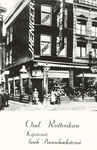 PBK-1987-1523 Het pand van hoedenwinkel J. Heniger jr. aan de Kipstraat, hoek Pannekoekstraat. Het pand werd in 1940 ...