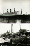 PBK-1988-183 Twee afbeeldingen van de s.s. Statendam, passagiersschip van de Holland-Amerika Lijn op één ...