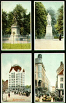 PBK-1993-445 Prentbriefkaart met 4 verschillende afbeeldingen. Van boven naar beneden:-1 standbeelden Piet Heyn.-2 ...
