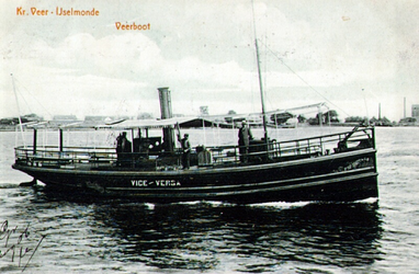 PBK-1993-494 Veerboot de Vice-Versa van rederij Fop Smit en Co. op de Nieuwe Maas varend tussen het Kralingseveer en ...