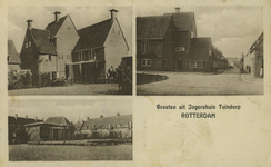 PBK-1993-58 Prentbriefkaart met 3 afbeeldingen van het Jagershuis aan het Weimanspad in Vreewijk.