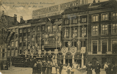 PBK-1993-599 Versiering van het kantoorgebouw van Rotterdamsch Nieuwsblad aan de Zuidblaak, op 14 mei 1909, ter ...