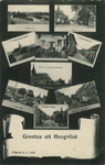 PBK-1993-715 Prentbriefkaart met 9 verschillende afbeeldingen met titlels eronder van het dorp Hoogvliet. Van boven ...