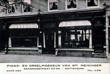 PBK-2001-64 (Reclame) Piano- en orgelmagazijn van Wm. Meininger aan de Erasmussstraat.