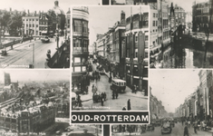 PBK-2005-95 Fotokaart met 5 verschillende afbeeldingen van Oud-Rotterdam. Van links naar rechts:1. linksboven: De Vier ...